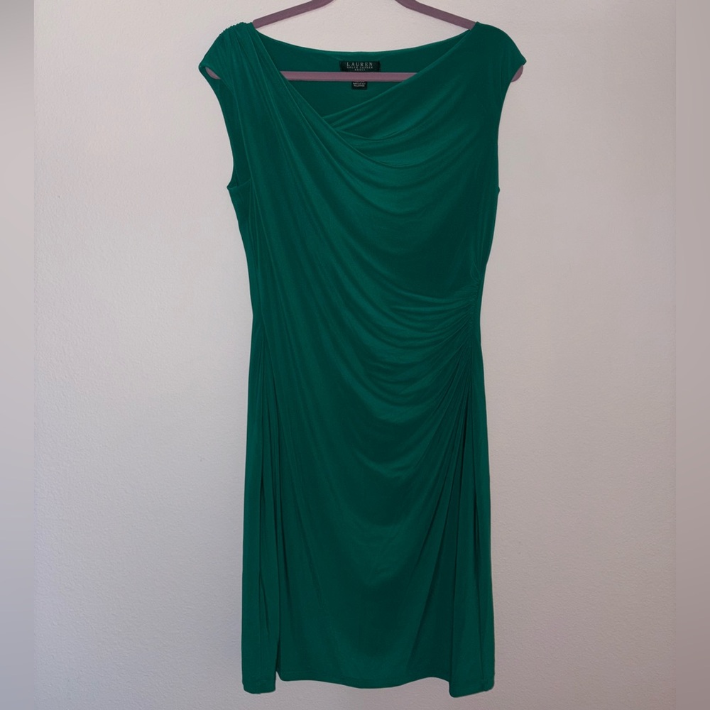 Lauren Ralph Lauren Asymmetrical Green Dress Sz 10